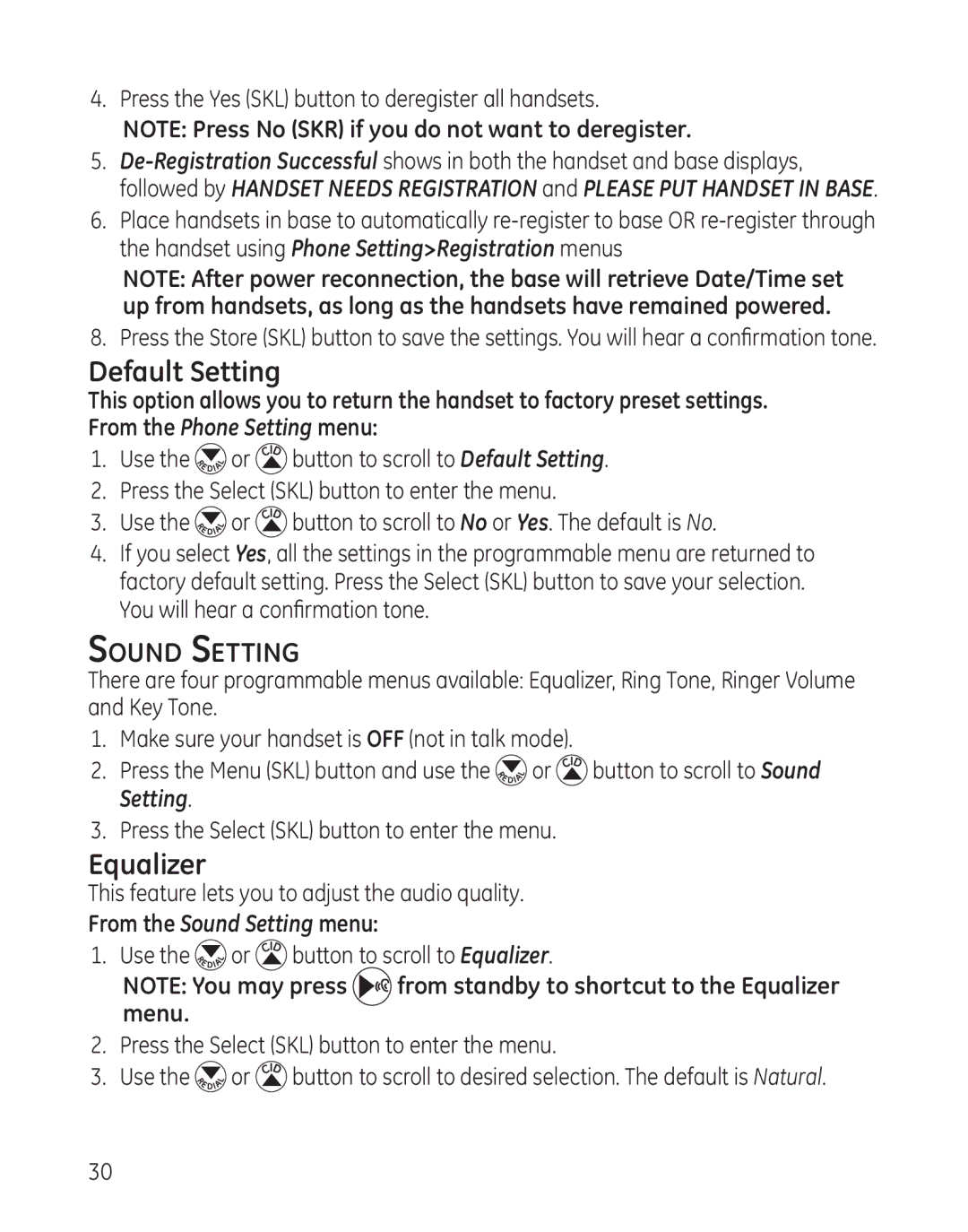 GE 28128xx7, 28128xx5, 28128xx6, 28128xx3, 28128xx4 manual From the Sound Setting menu, Menu 