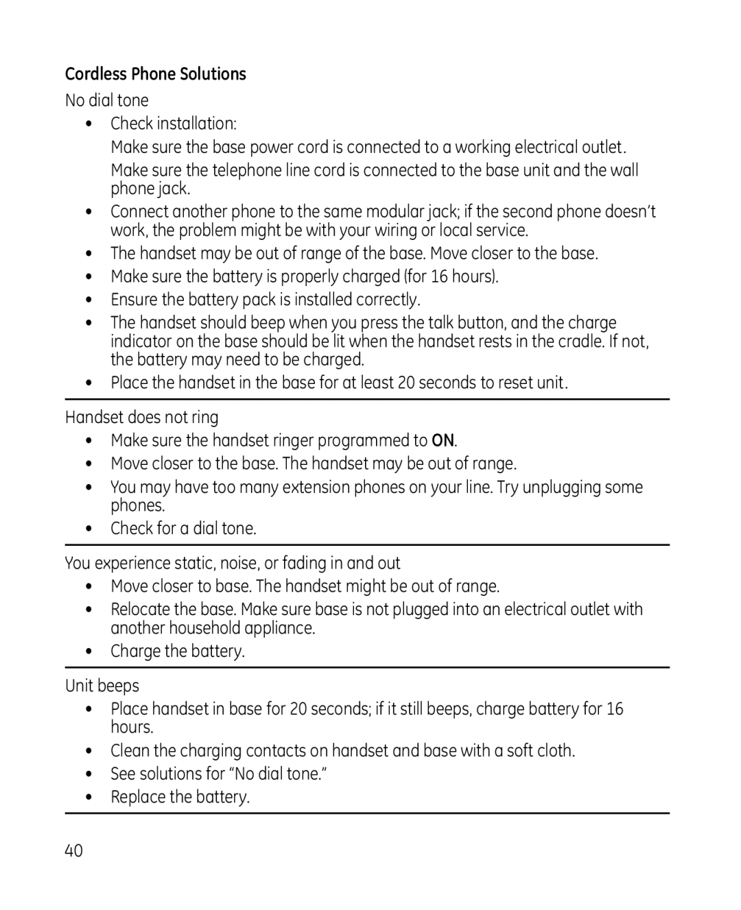 GE 28213 Series manual Cordless Phone Solutions 