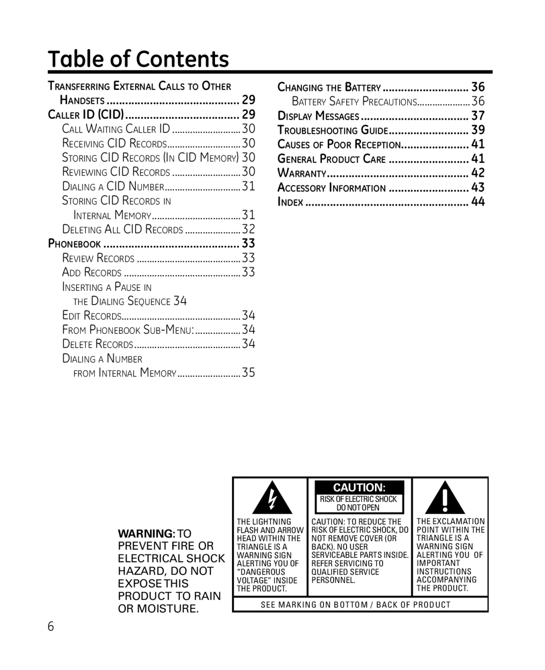 GE 28213 manual Battery Safety Precautions 