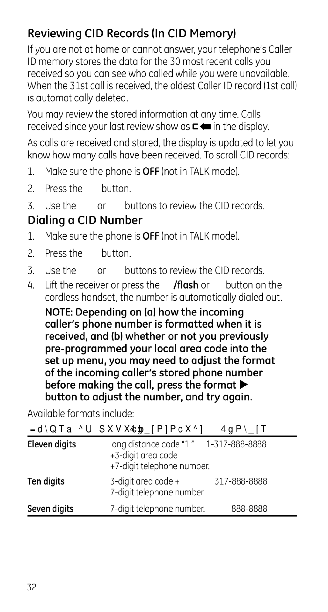 GE 28225 manual Reviewing CID Records In CID Memory, Dialing a CID Number 