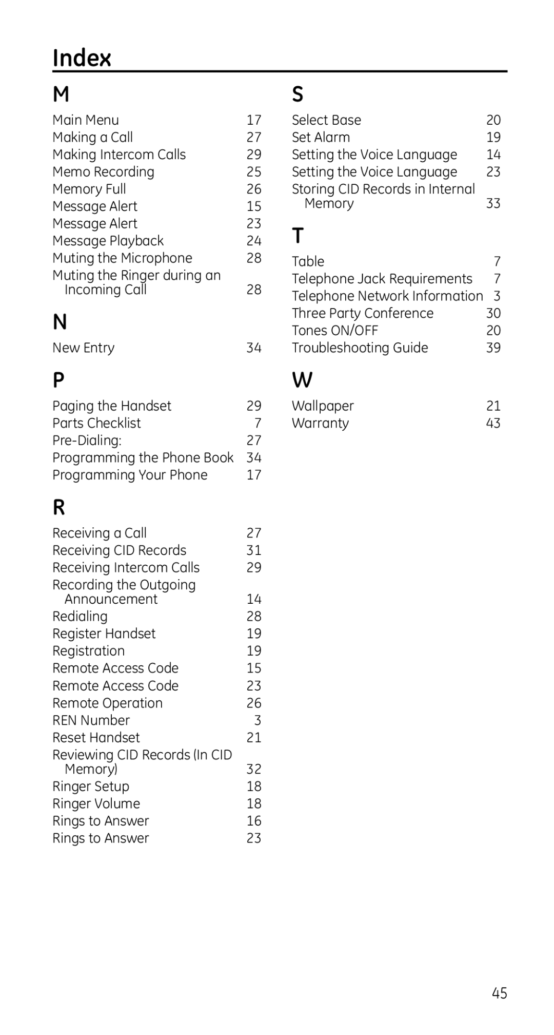 GE 28225 manual Memory 