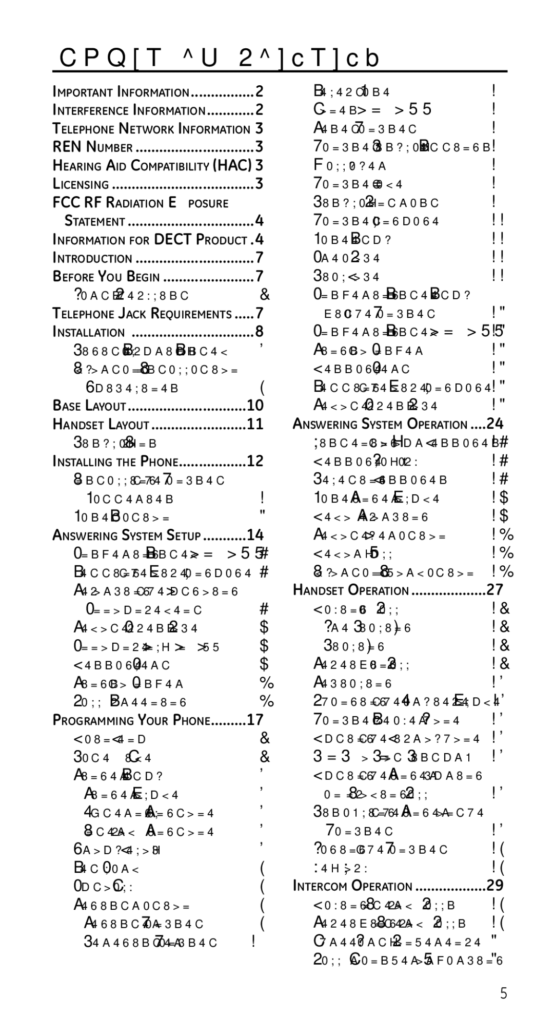 GE 28225 manual Table of Contents 