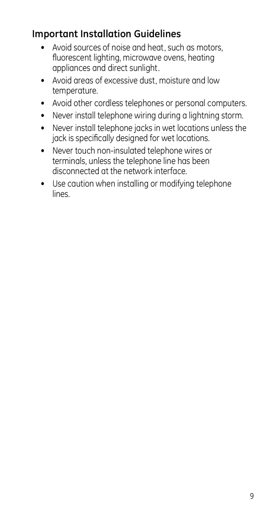 GE 28225 manual Important Installation Guidelines, Avoid areas of excessive dust, moisture and low temperature 