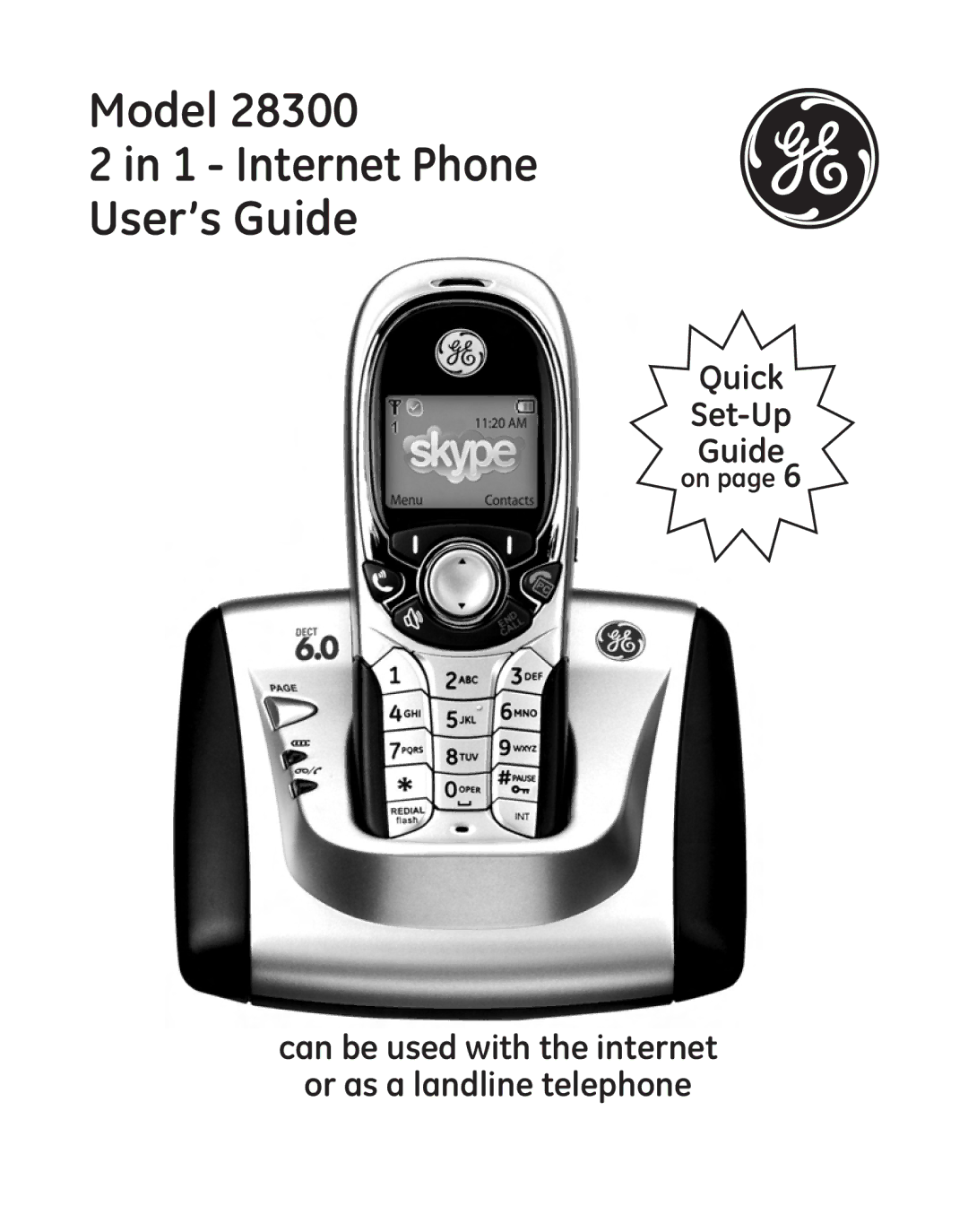 GE 28300 setup guide Model 1 Internet Phone User’s Guide 