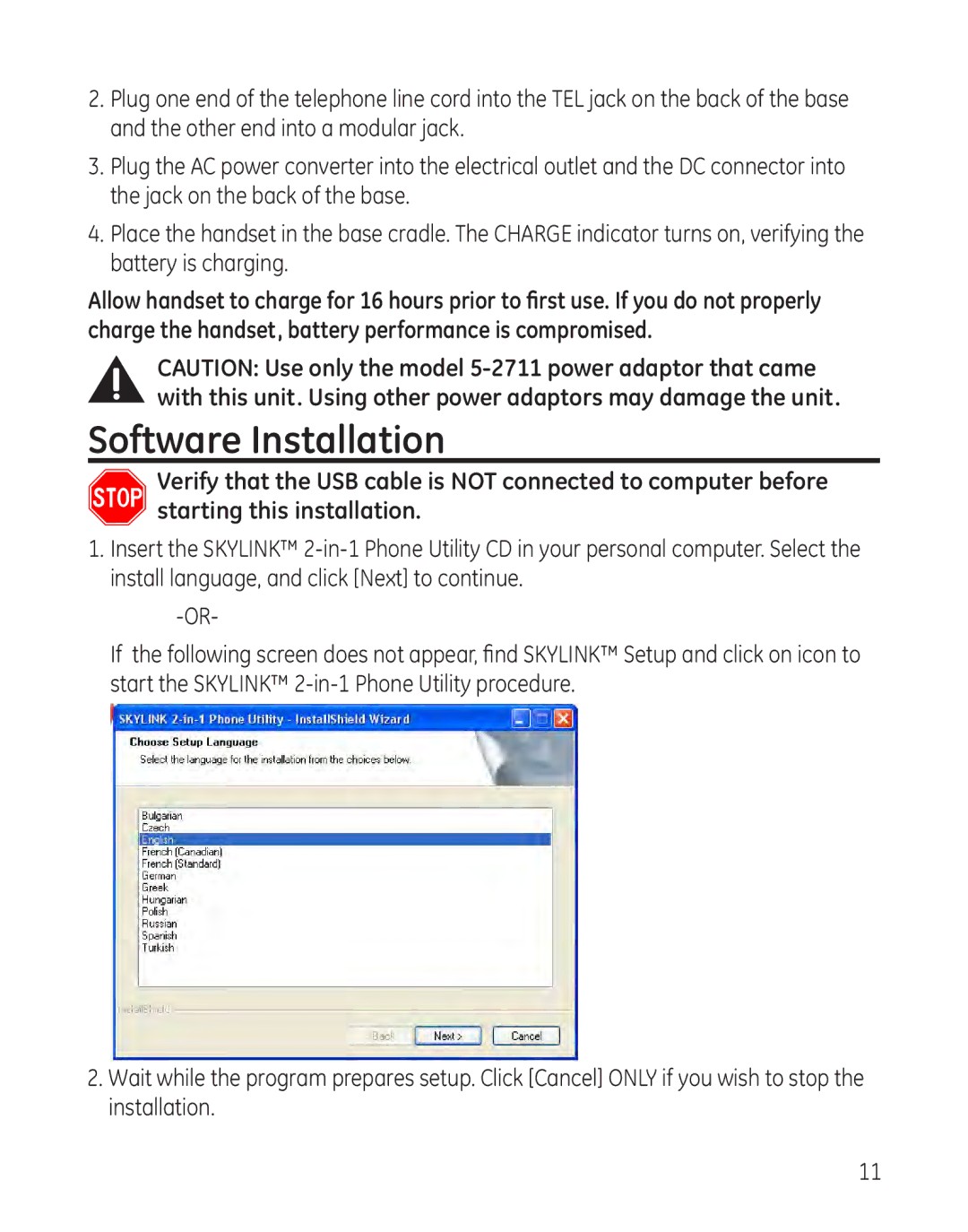 GE 28300 setup guide Software Installation 