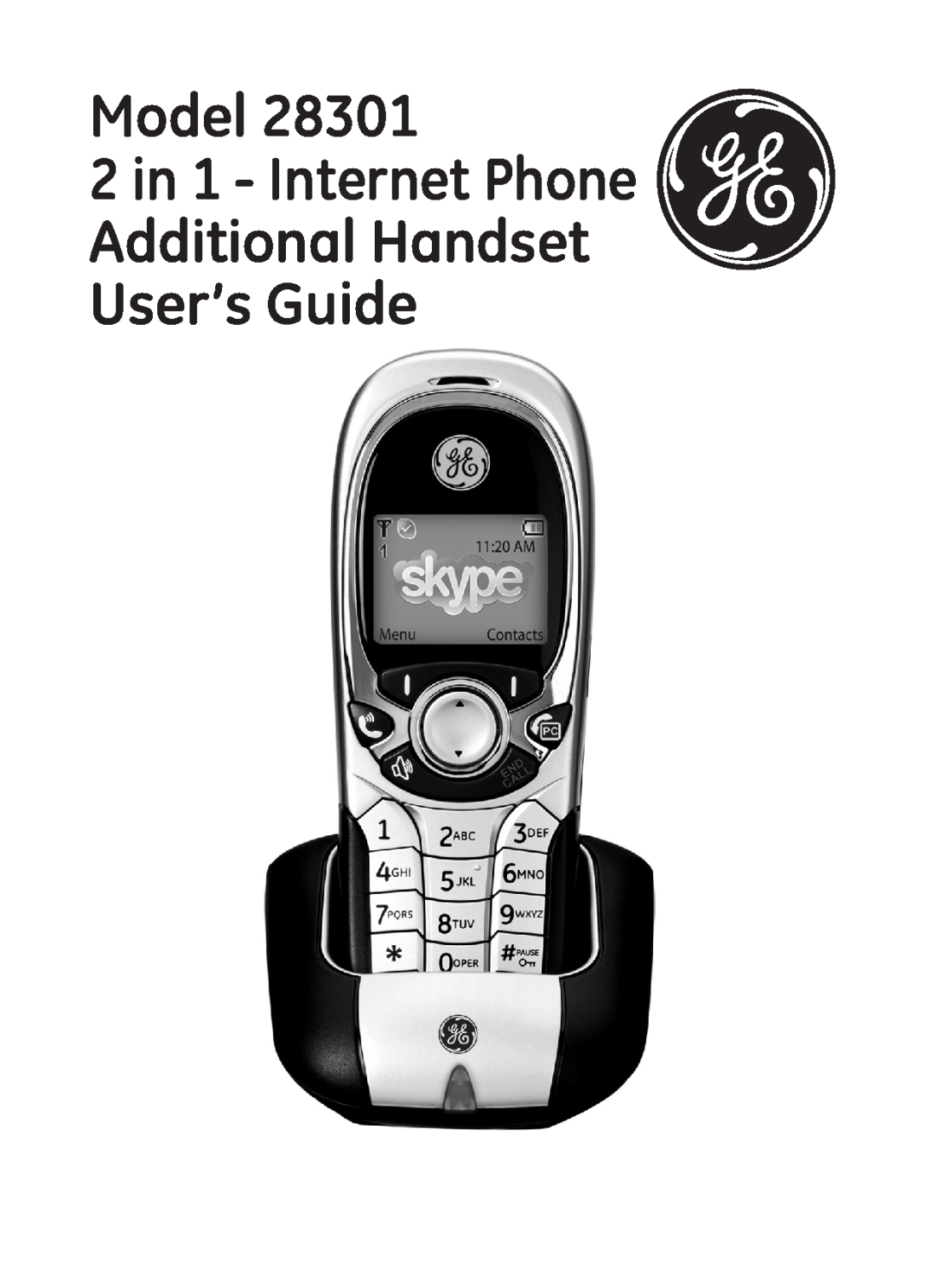 GE 28301 manual Model 2 in 1 - Internet Phone Additional Handset User’s Guide 