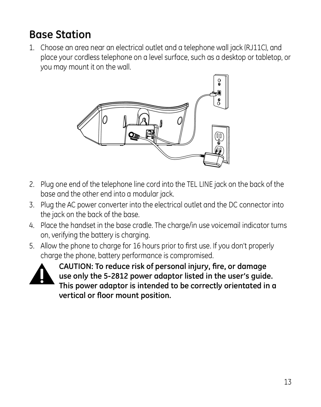 GE 28851 manual Base Station 