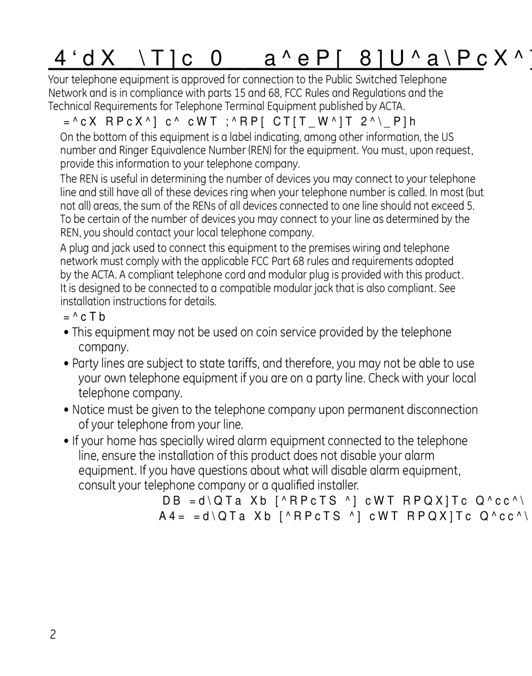 GE 28851 manual Equipment Approval Information, Notification to the Local Telephone Company 