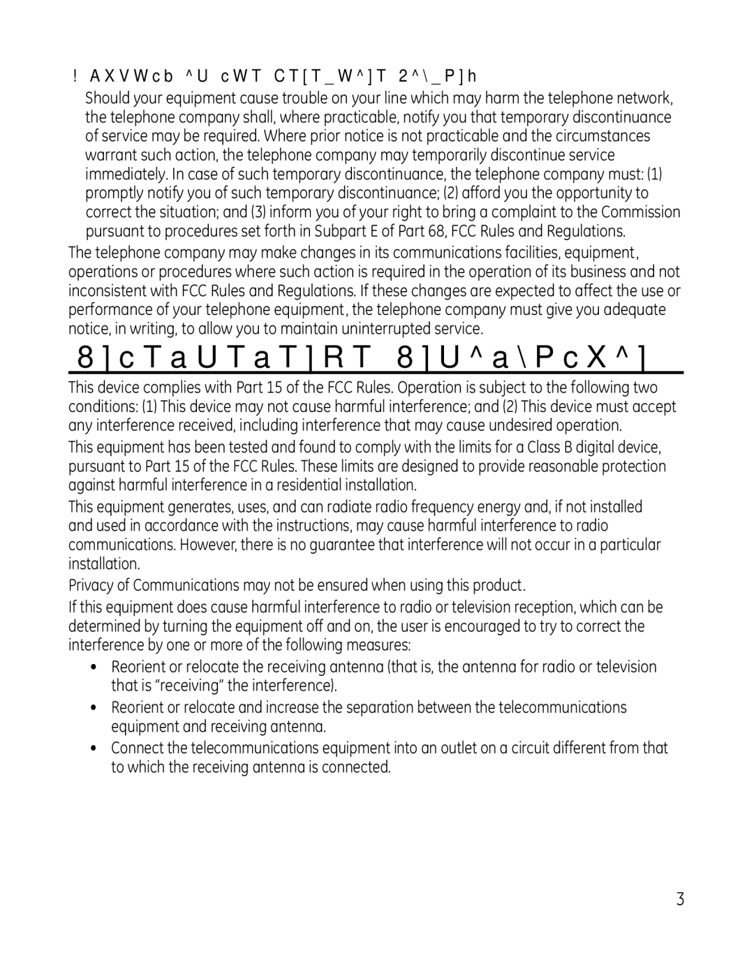 GE 28851 manual Interference Information, Rights of the Telephone Company 