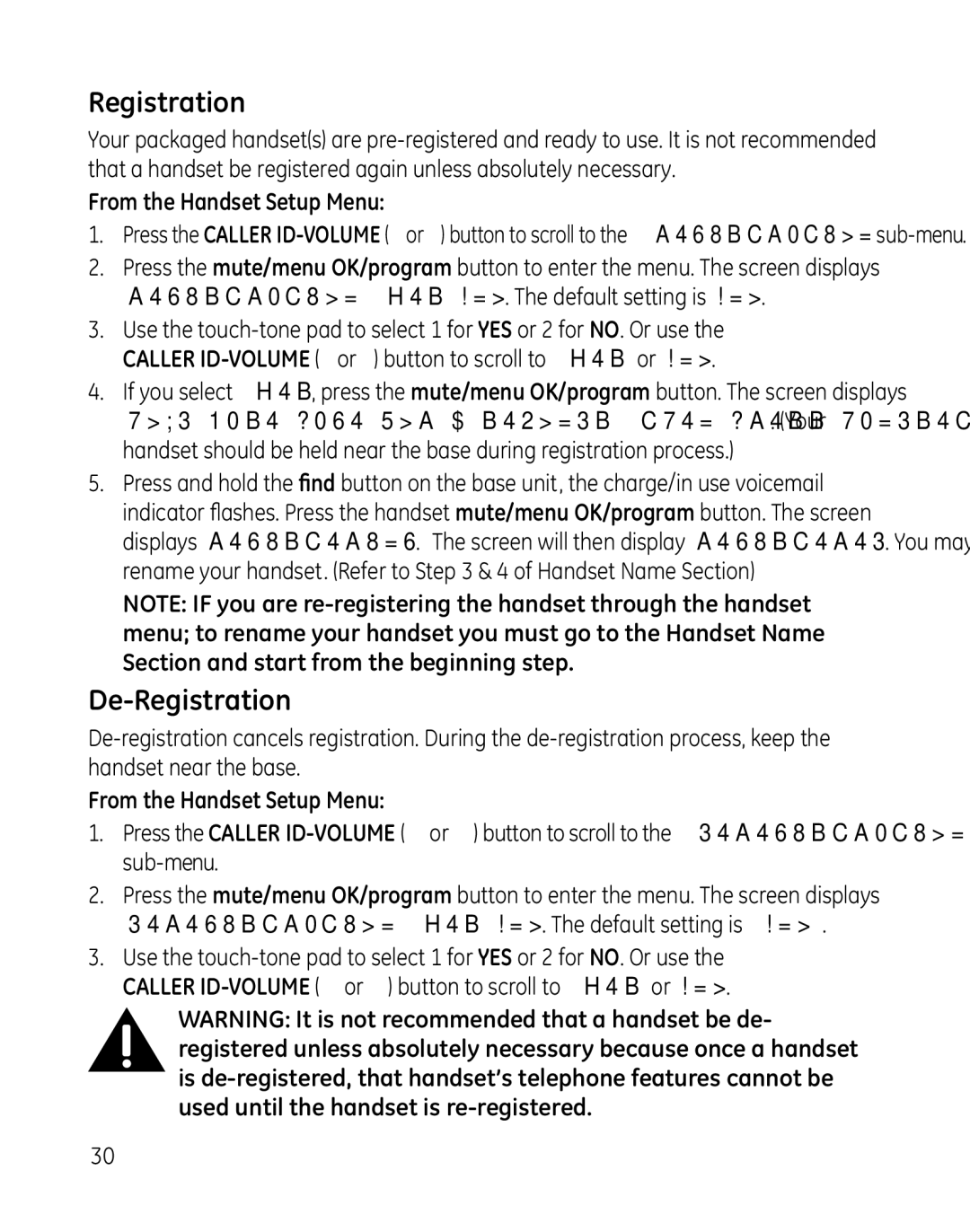 GE 28851 manual De-Registration 