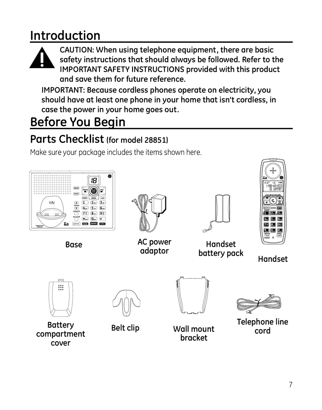 GE 28851 manual Introduction, Before You Begin 