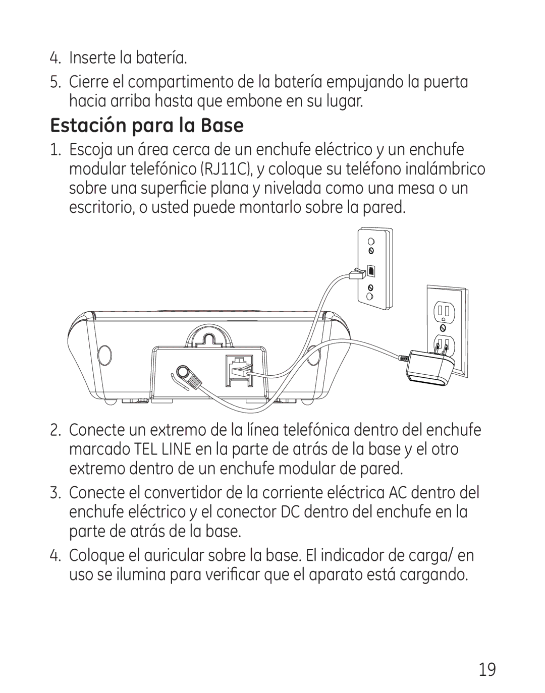 GE 29111 Series manual Estación para la Base 