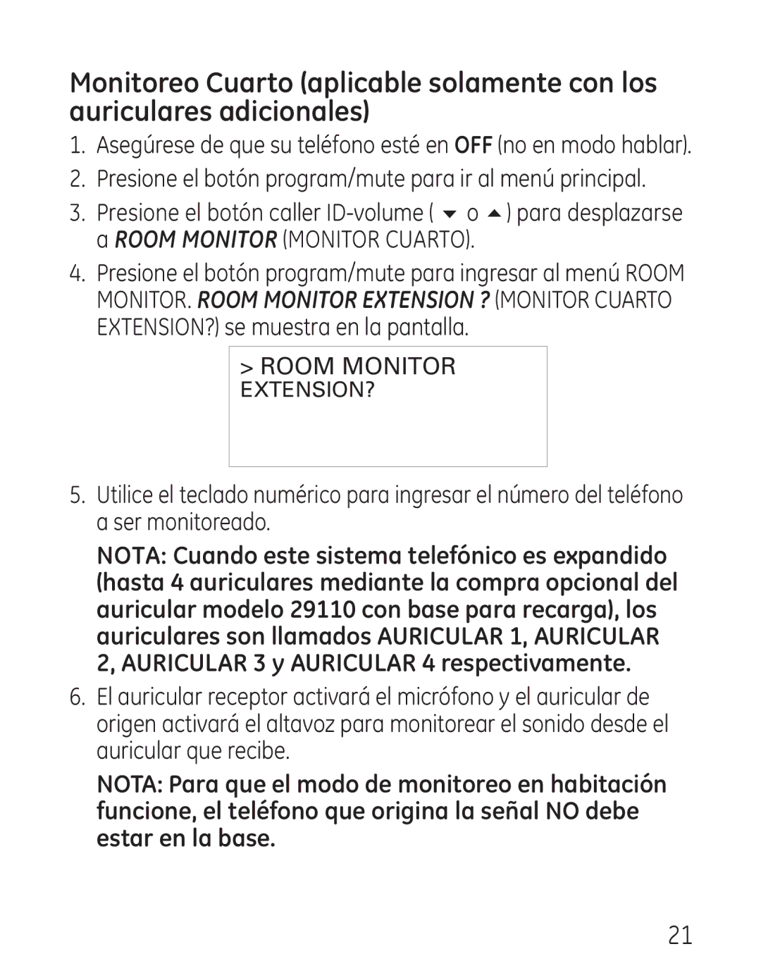 GE 29111 Series manual Room Monitor 