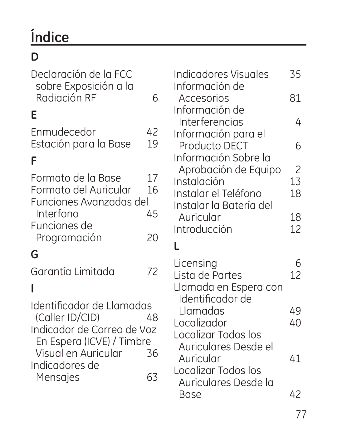 GE 29111 Series manual Llamada en Espera con 