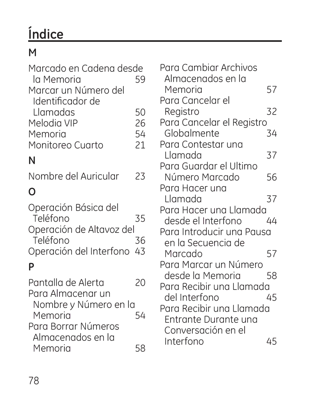 GE 29111 Series manual Índice 