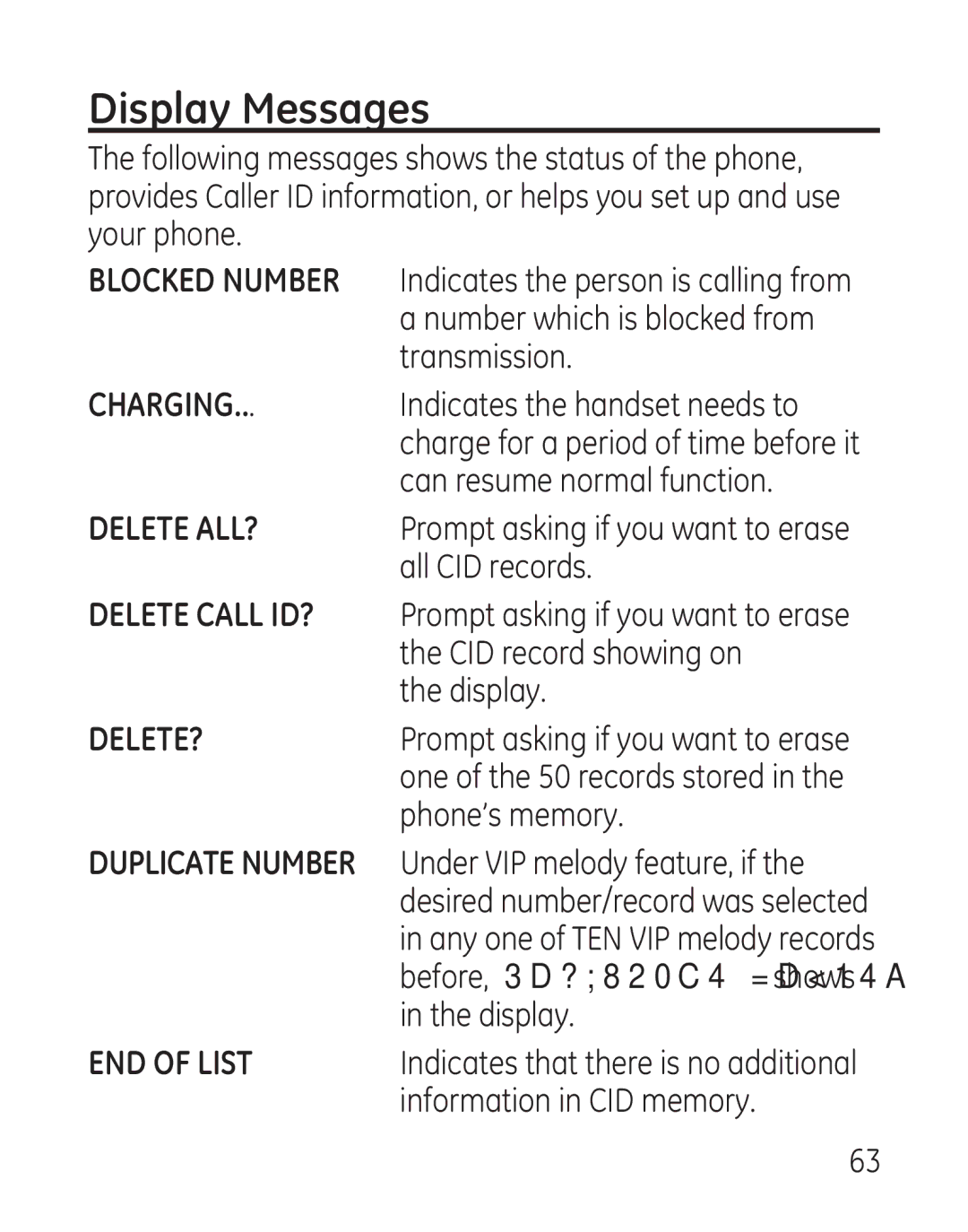 GE 29111 Series manual Display Messages, Charging 