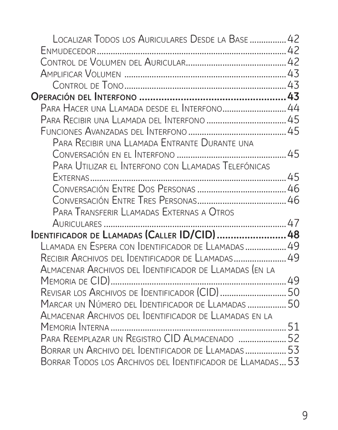 GE 29111 Series manual Identificador de Llamadas Caller ID/CID, Operación del Interfono 