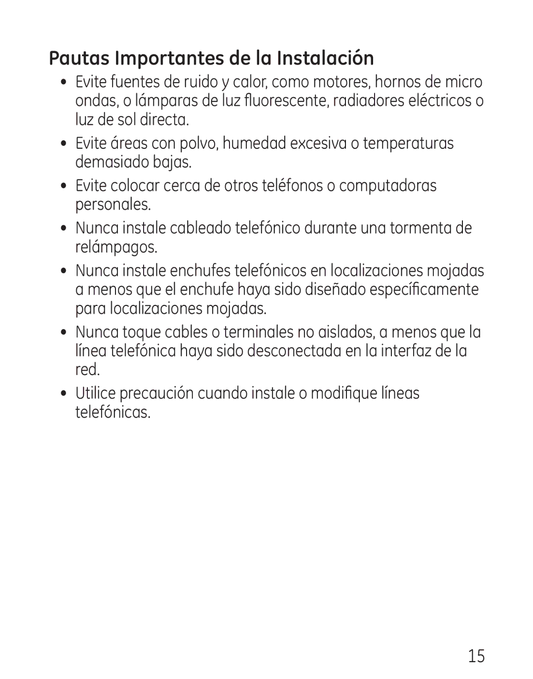 GE 29111 Series manual Pautas Importantes de la Instalación 