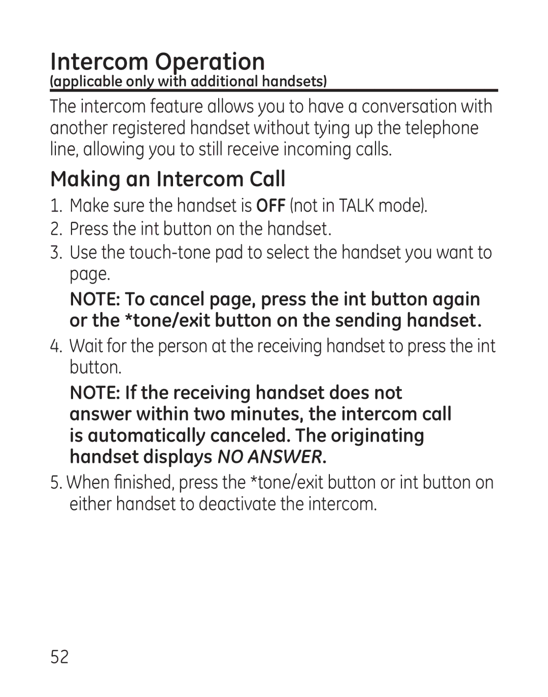 GE 29115 Series manual Intercom Operation, Making an Intercom Call 