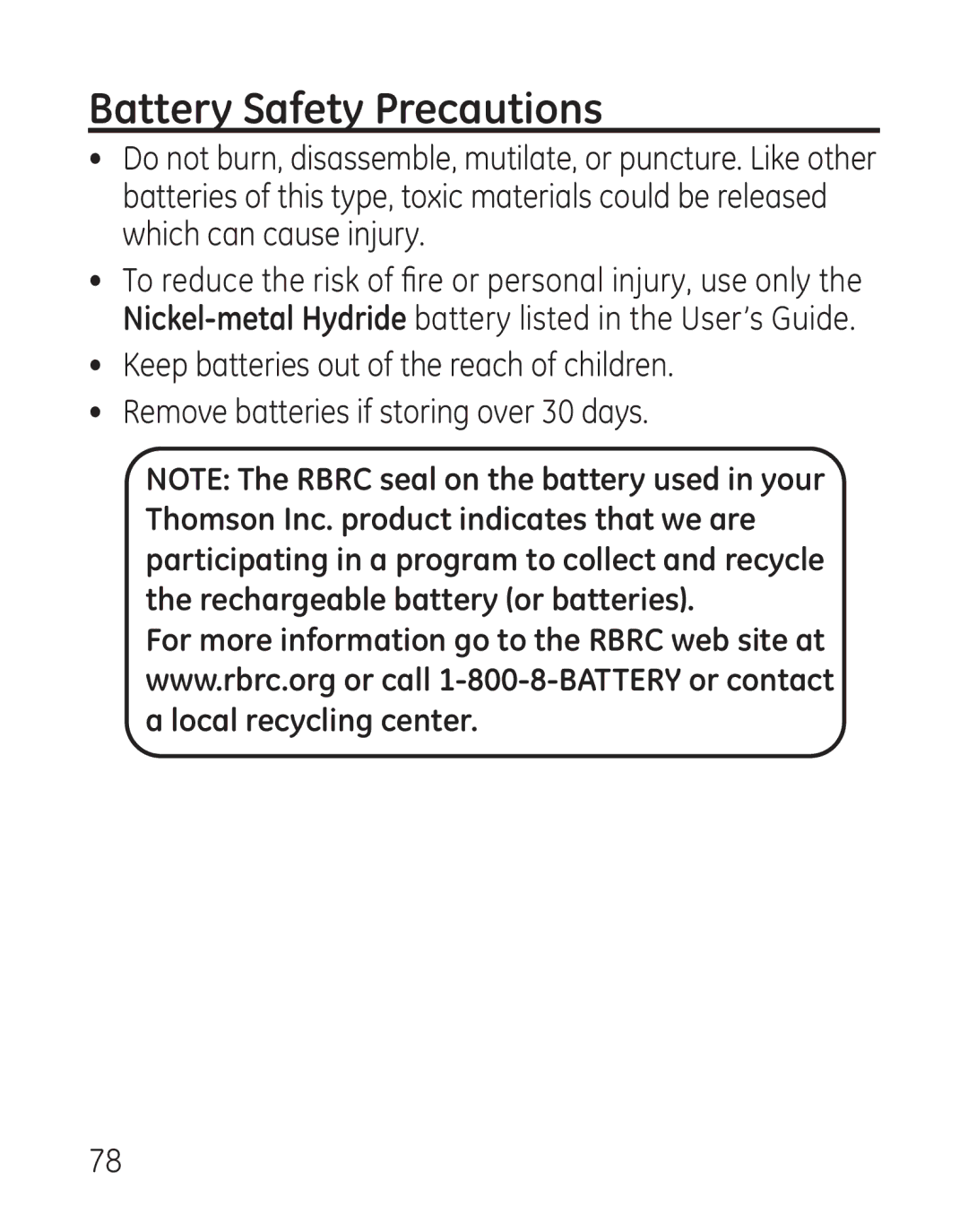 GE 29115 Series manual Battery Safety Precautions 