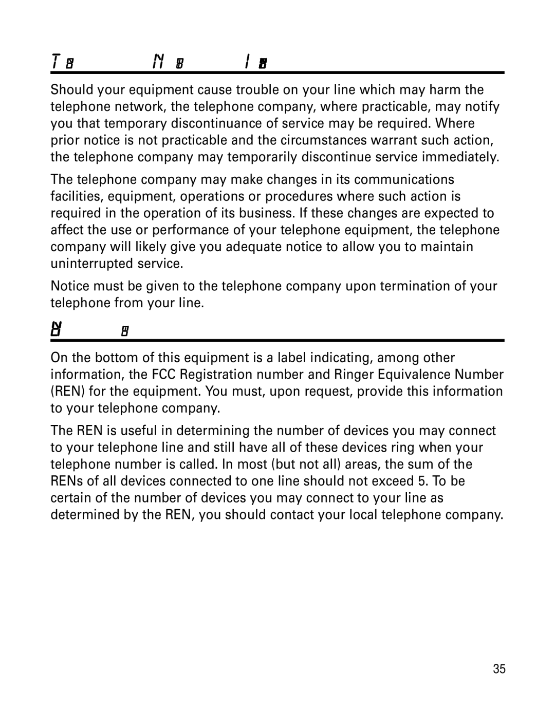 GE 29391 manual REN Number, Telephone Network Information 