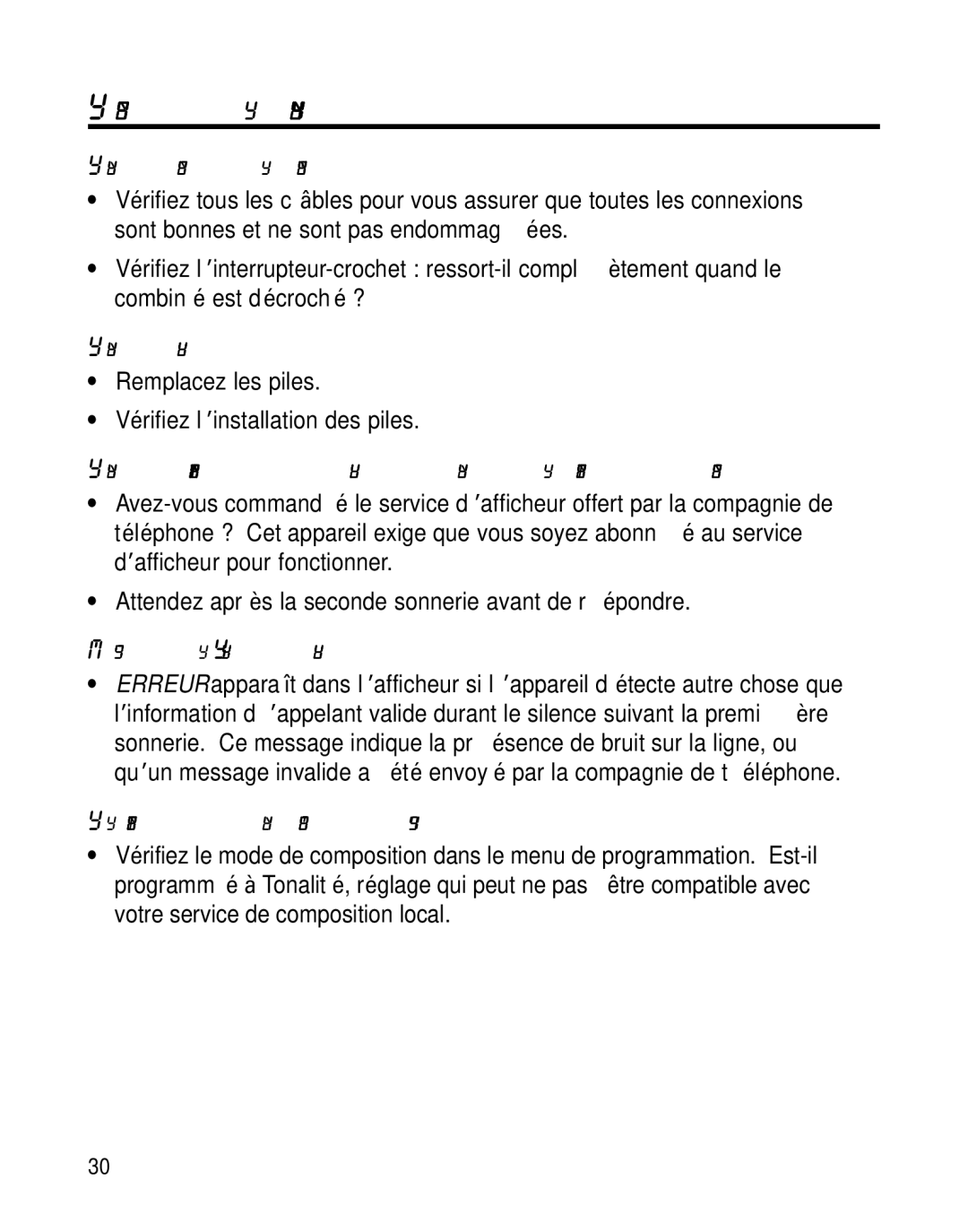 GE 29391 manual Conseils DE Dépannage 