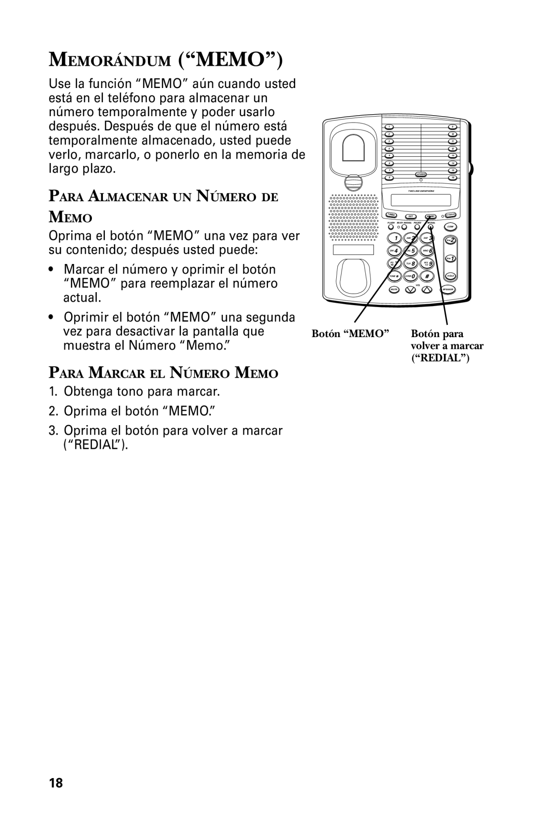 GE 29438 manual Memorándum Memo 