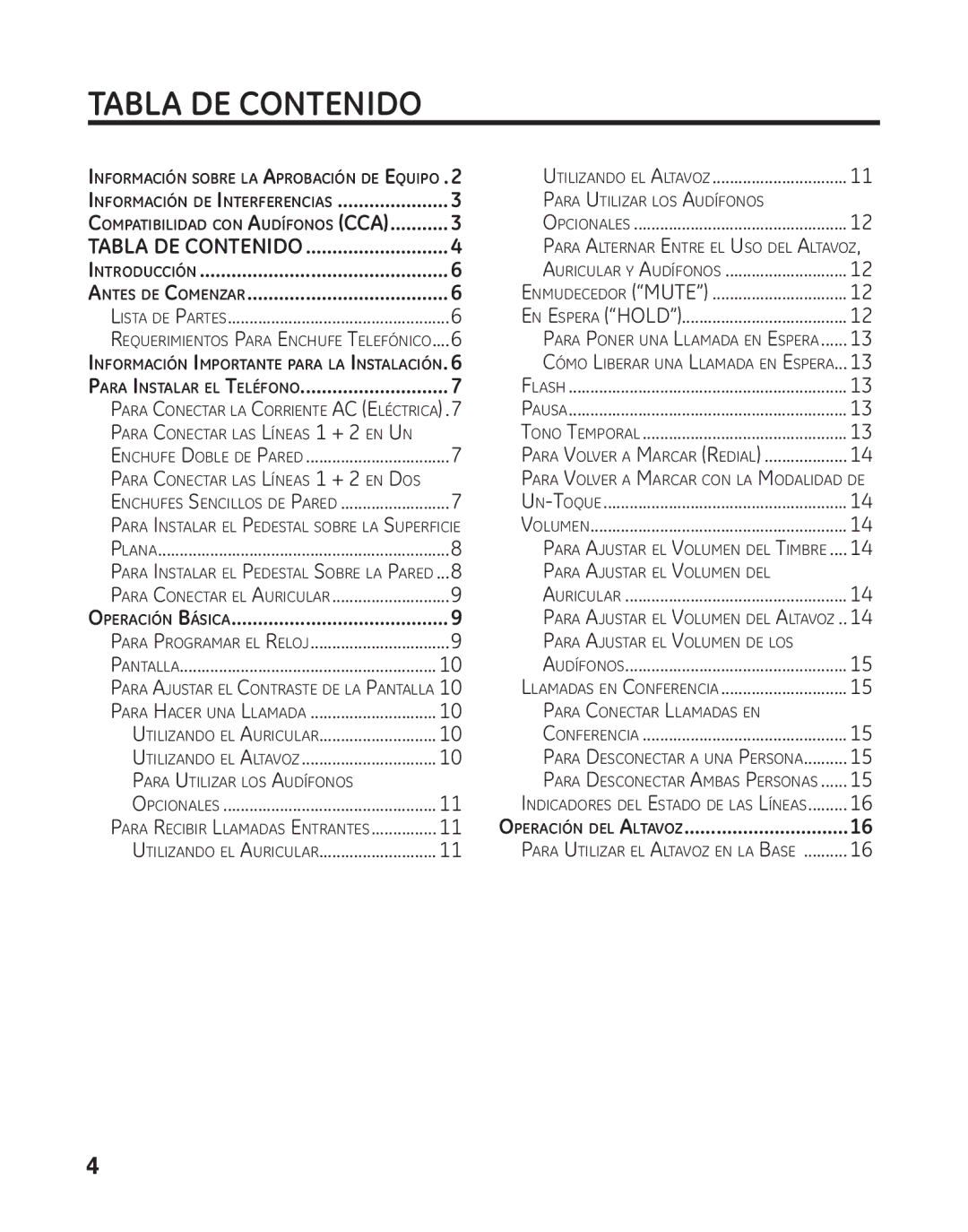 GE 29484GE2 manual Antes de Comenzar, Para Instalar el Teléfono, Operación del Altavoz, Introducción, Operación Básica 