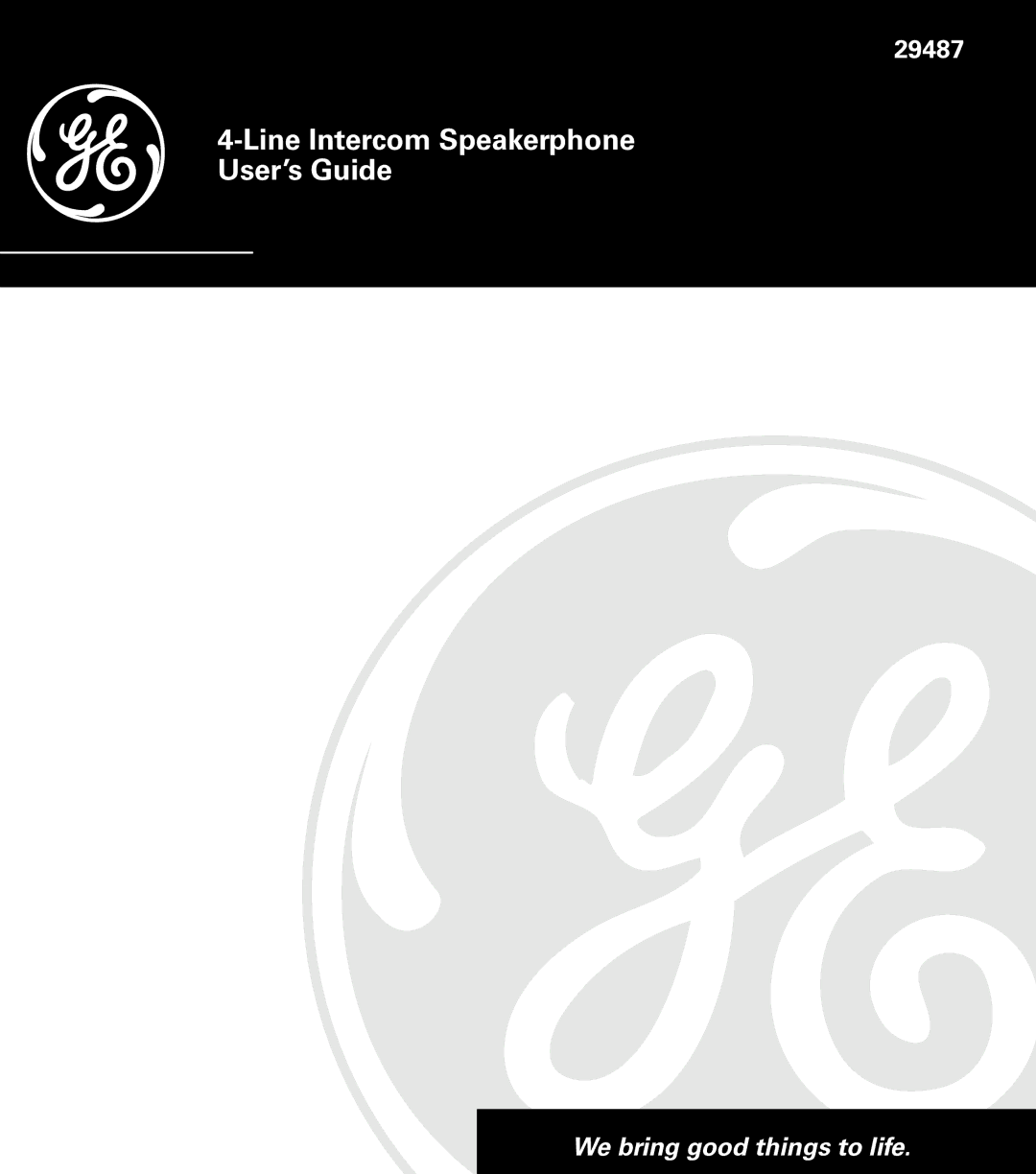 GE 29487 manual Line Intercom Speakerphone User’s Guide 