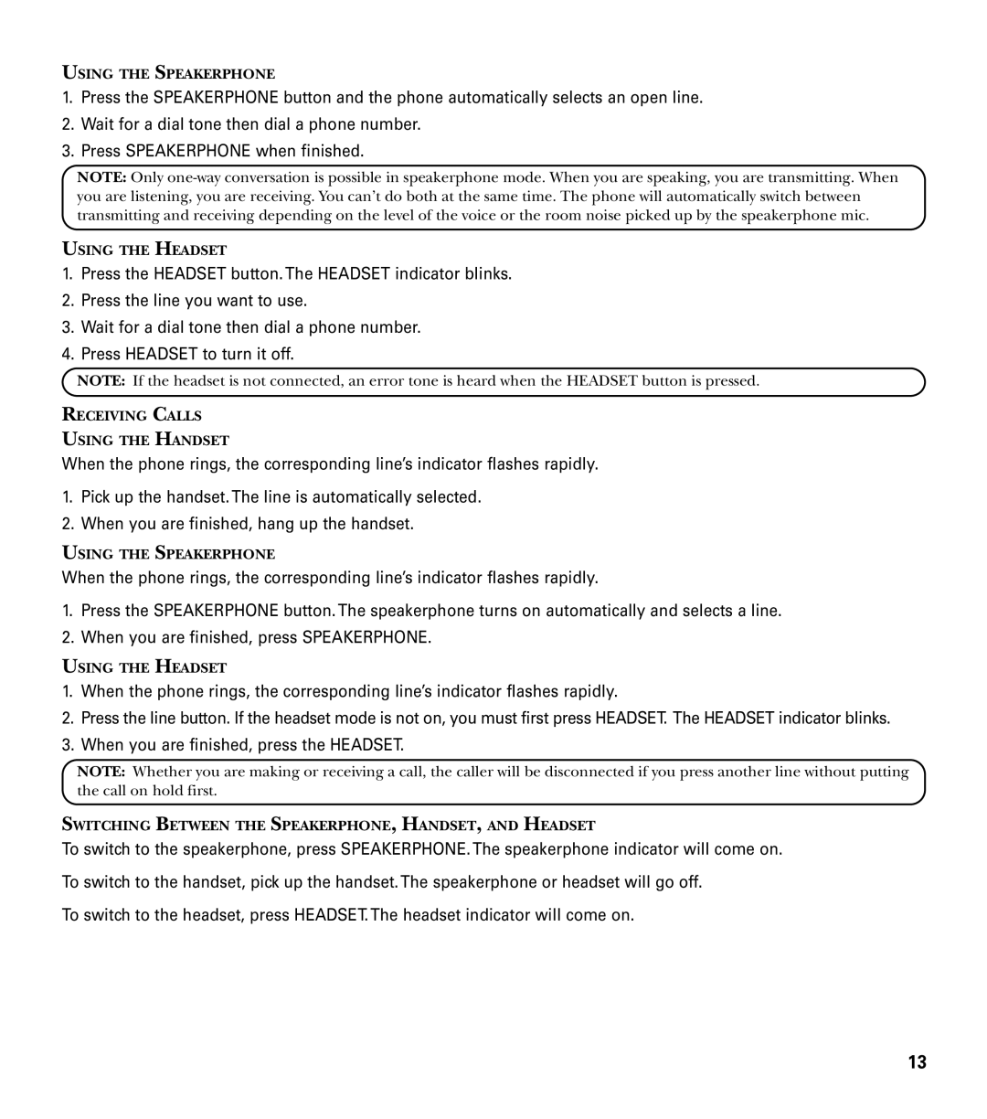 GE 29487 manual Using the Speakerphone 