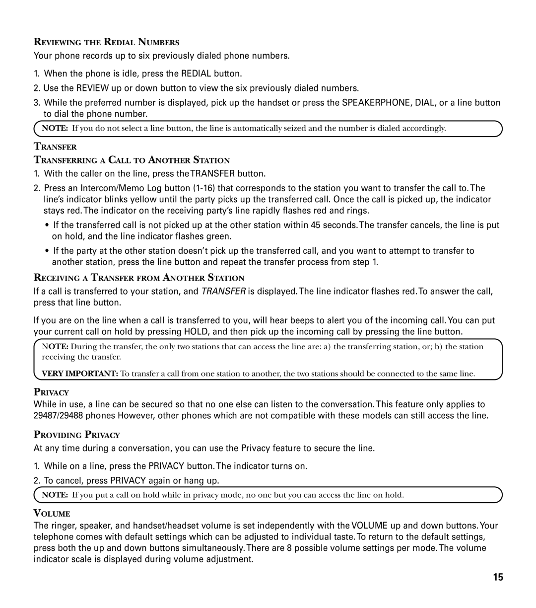 GE 29487 manual Reviewing the Redial Numbers 