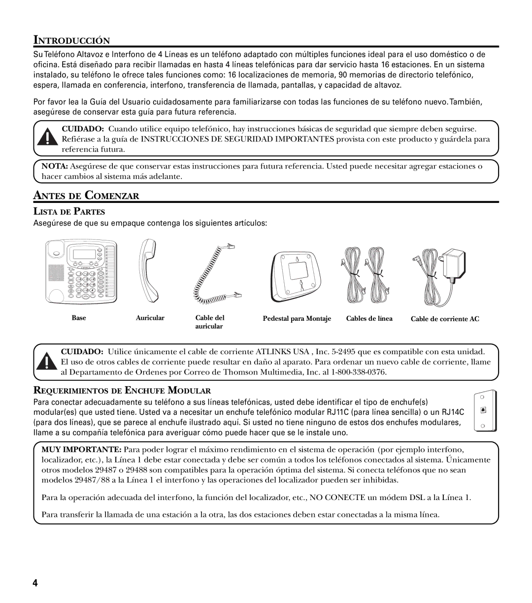 GE 29487 manual Introducción, Antes DE Comenzar 