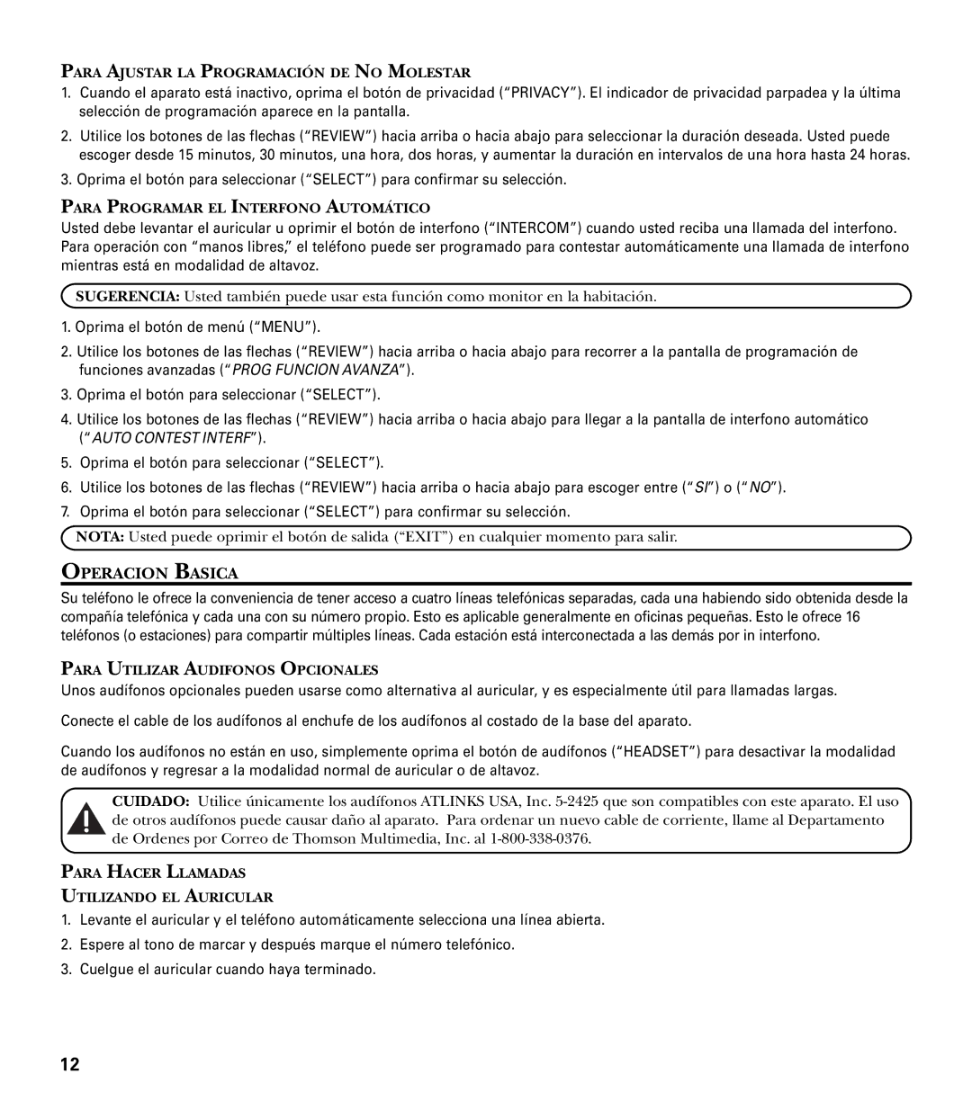 GE 29487 manual Operacion Basica 