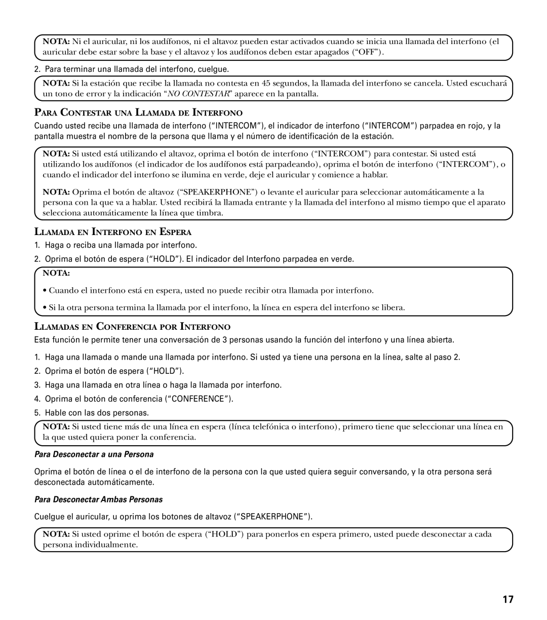 GE 29487 manual Para terminar una llamada del interfono, cuelgue 