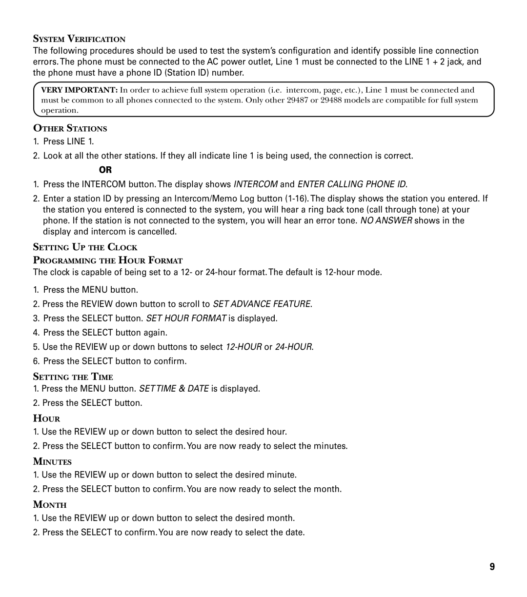 GE 29487 manual System Verification 