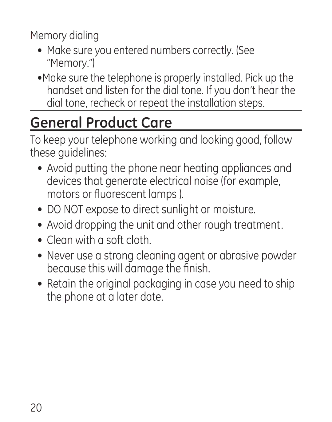 GE 29568 manual General Product Care 