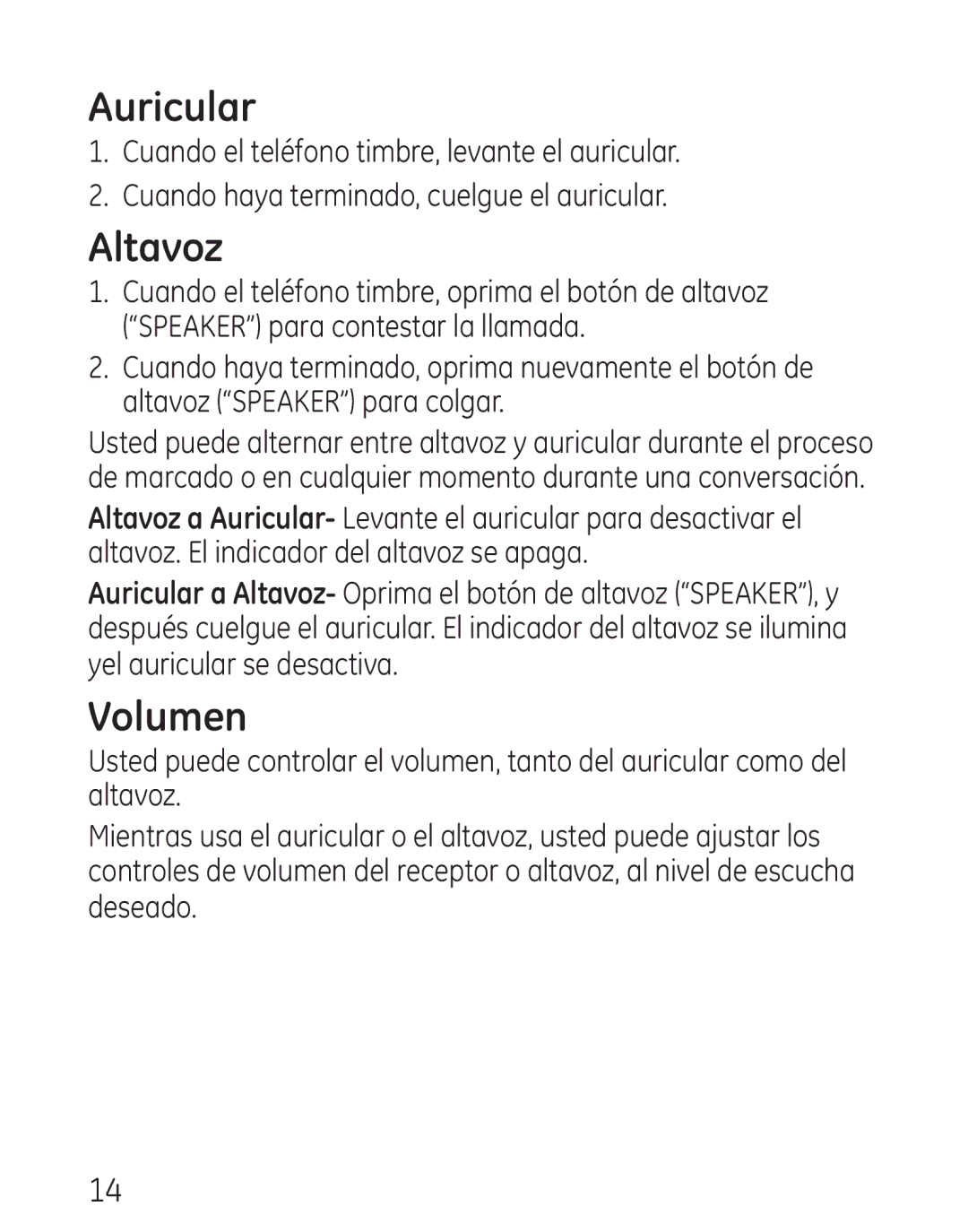 GE 29568 manual Volumen 