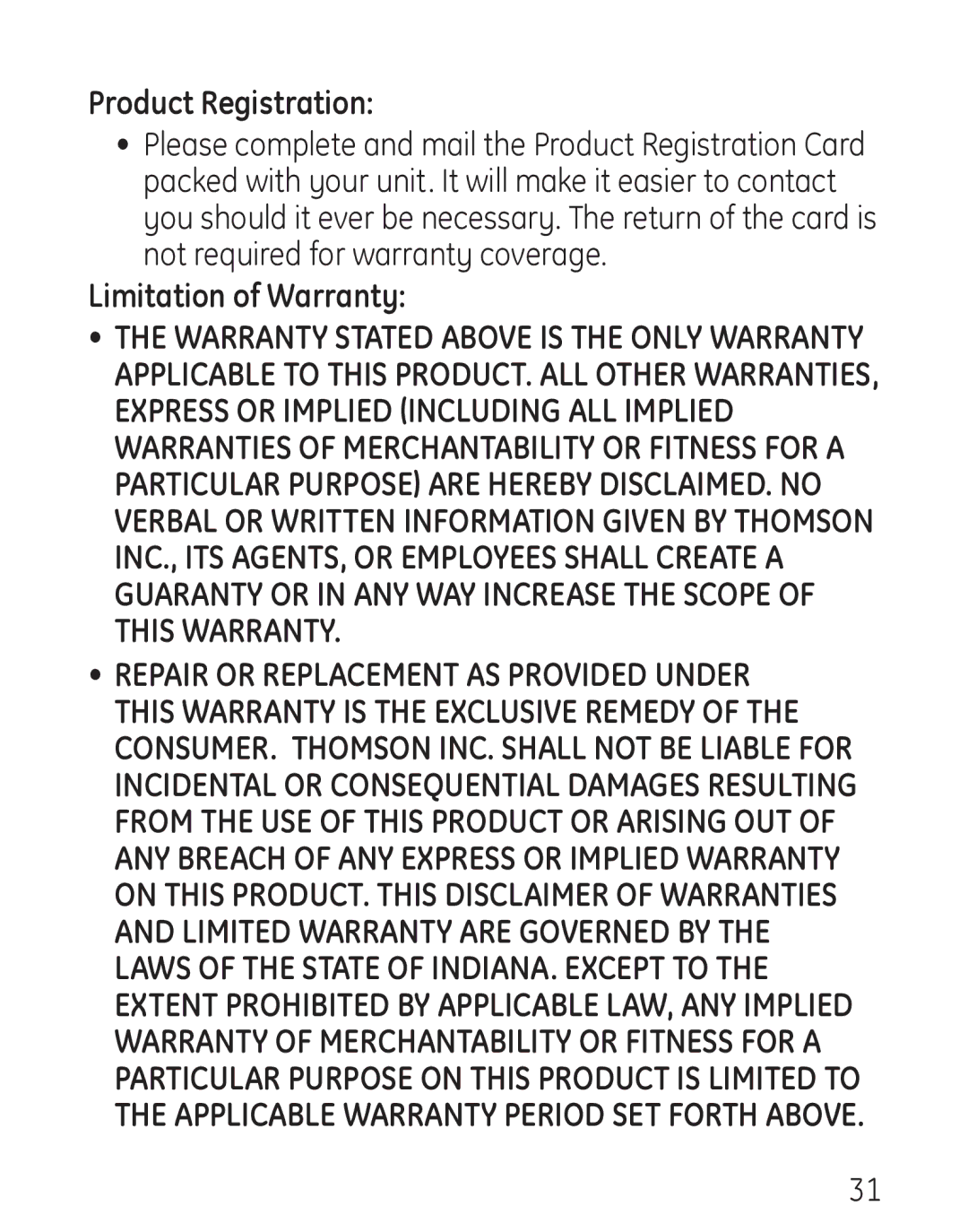 GE 29578 manual Product Registration 