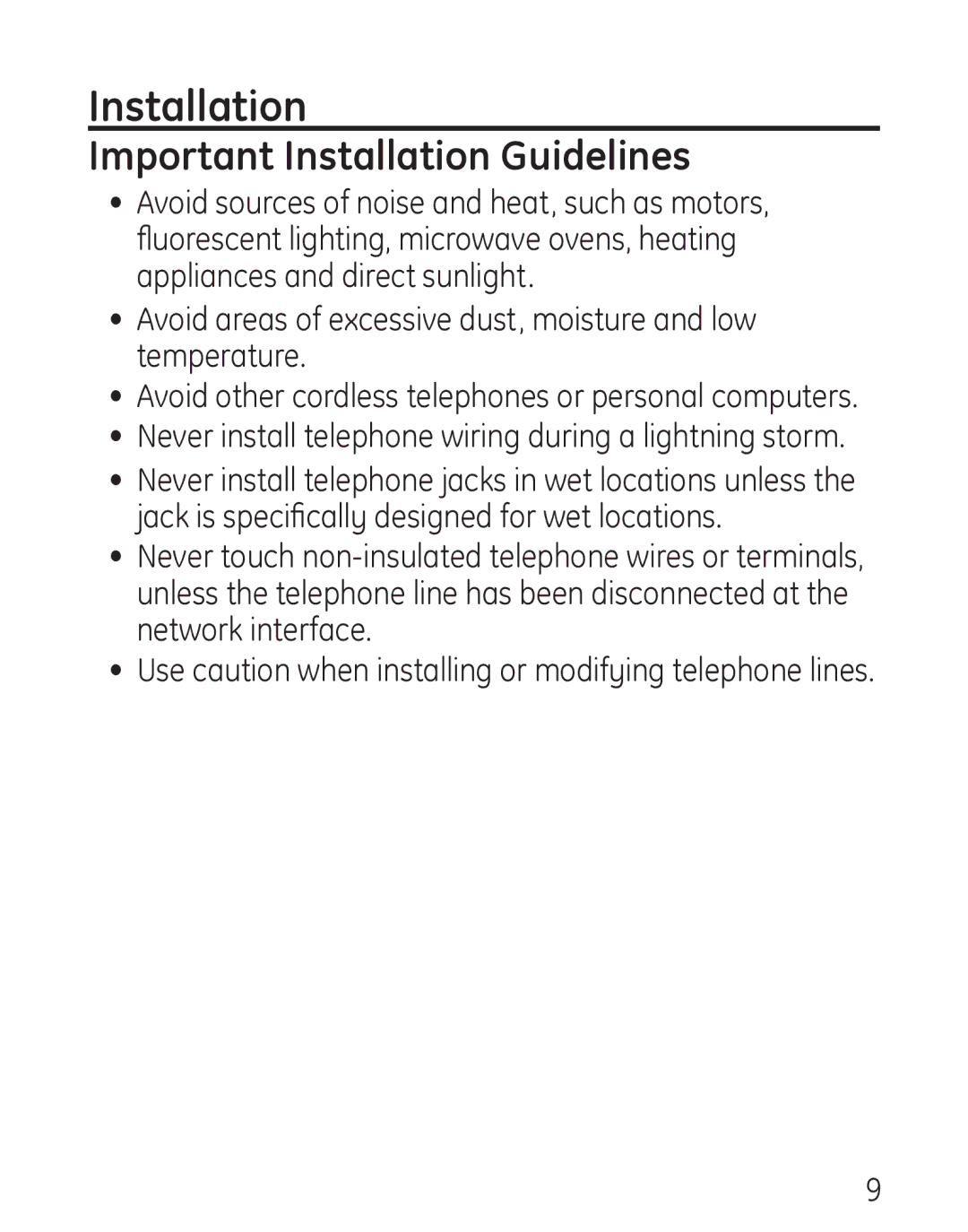 GE 29578 manual Important Installation Guidelines, Avoid areas of excessive dust, moisture and low temperature 