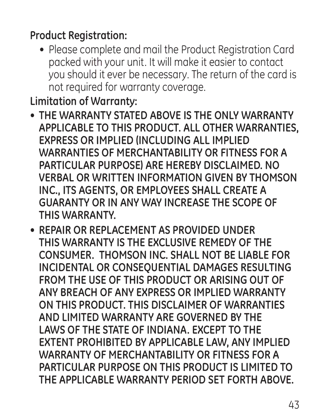 GE 29579 manual Product Registration 