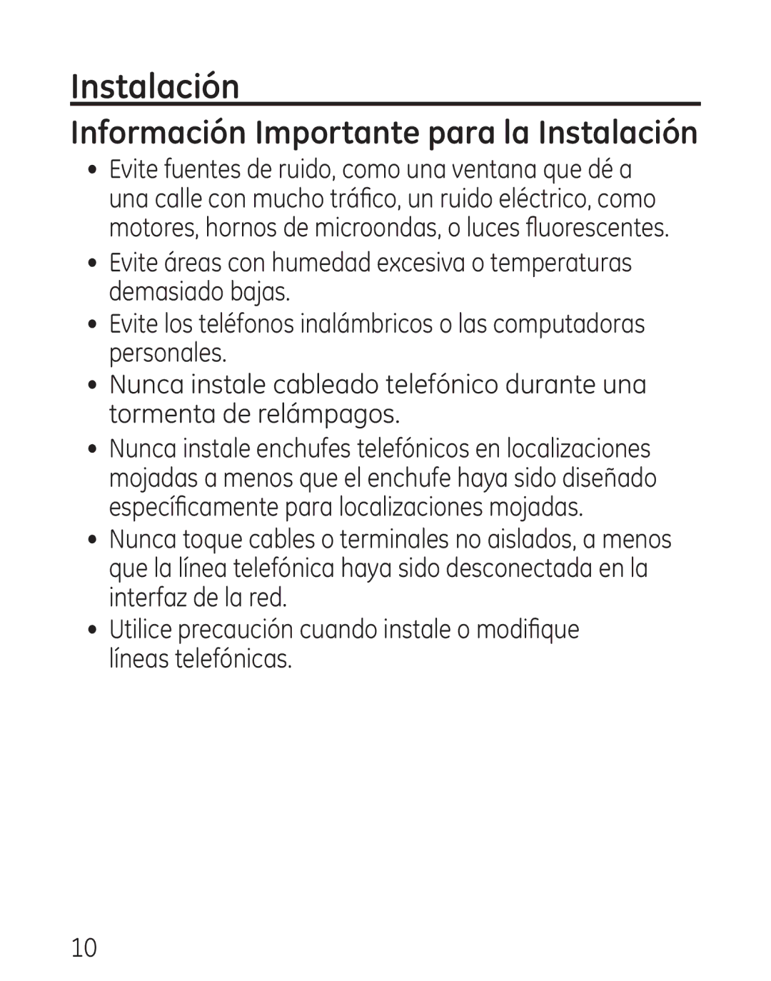 GE 29579 manual Información Importante para la Instalación 