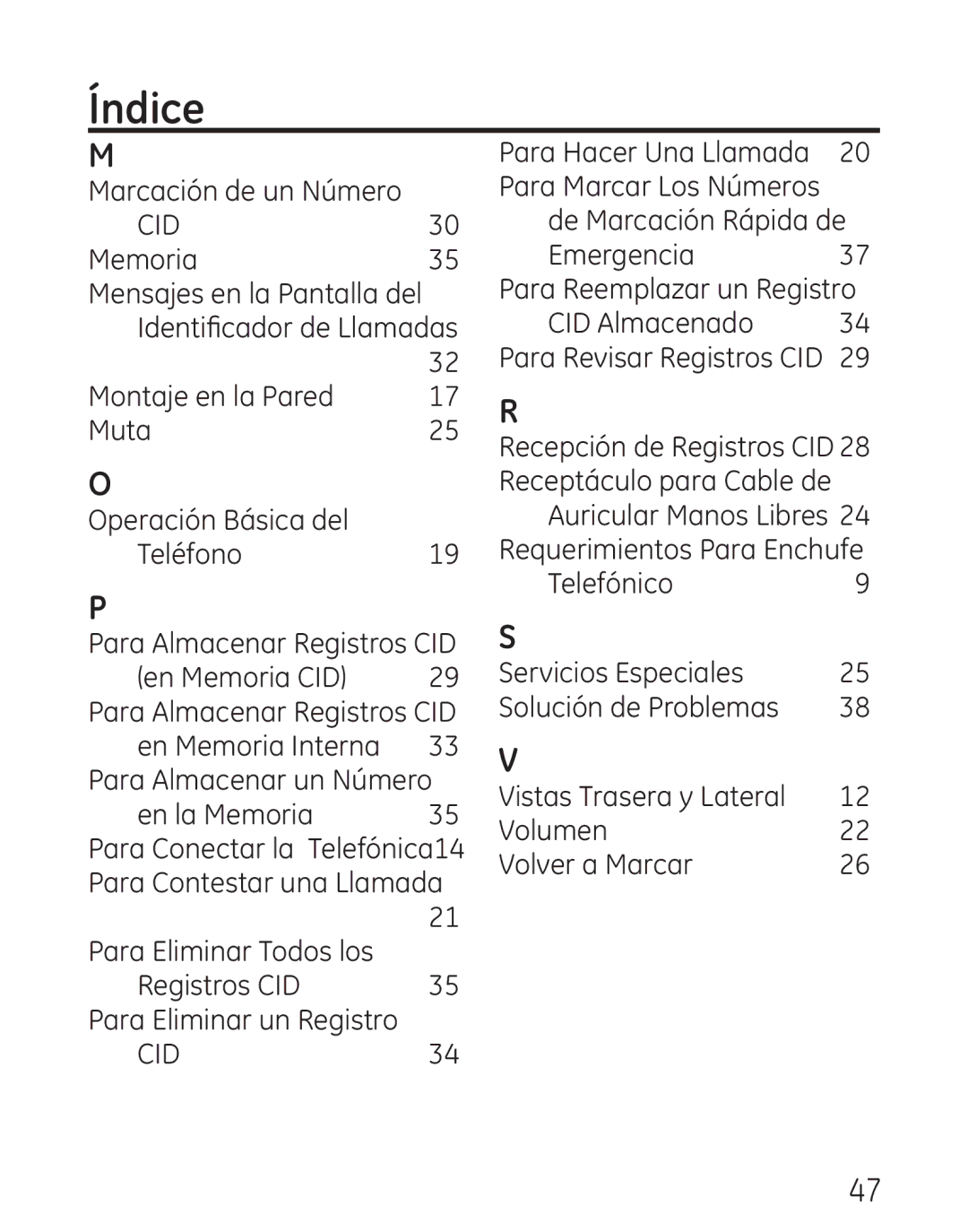 GE 29579 manual De Marcación Rápida de 