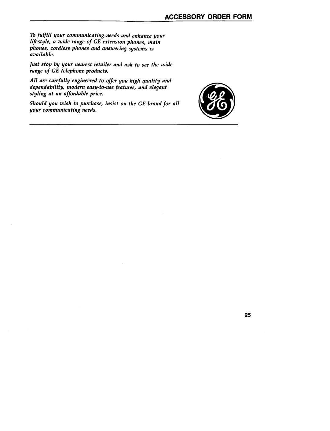 GE 29735 manual 