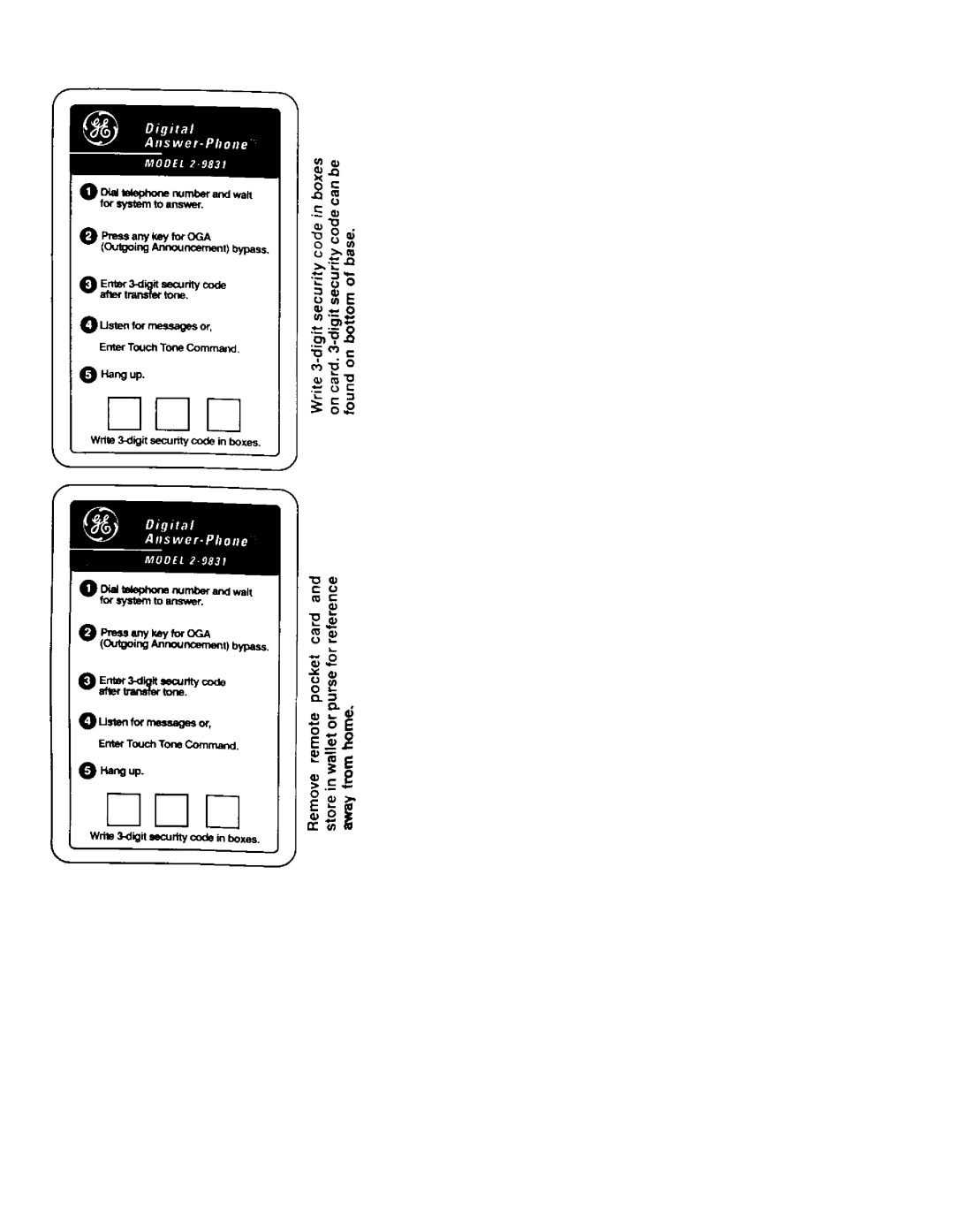 GE 29831 manual 