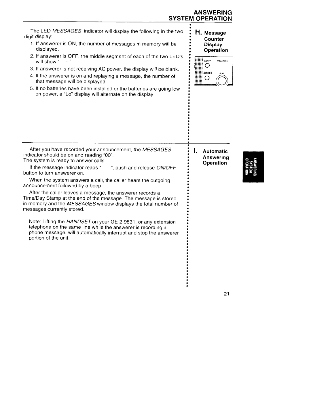 GE 29831 manual 