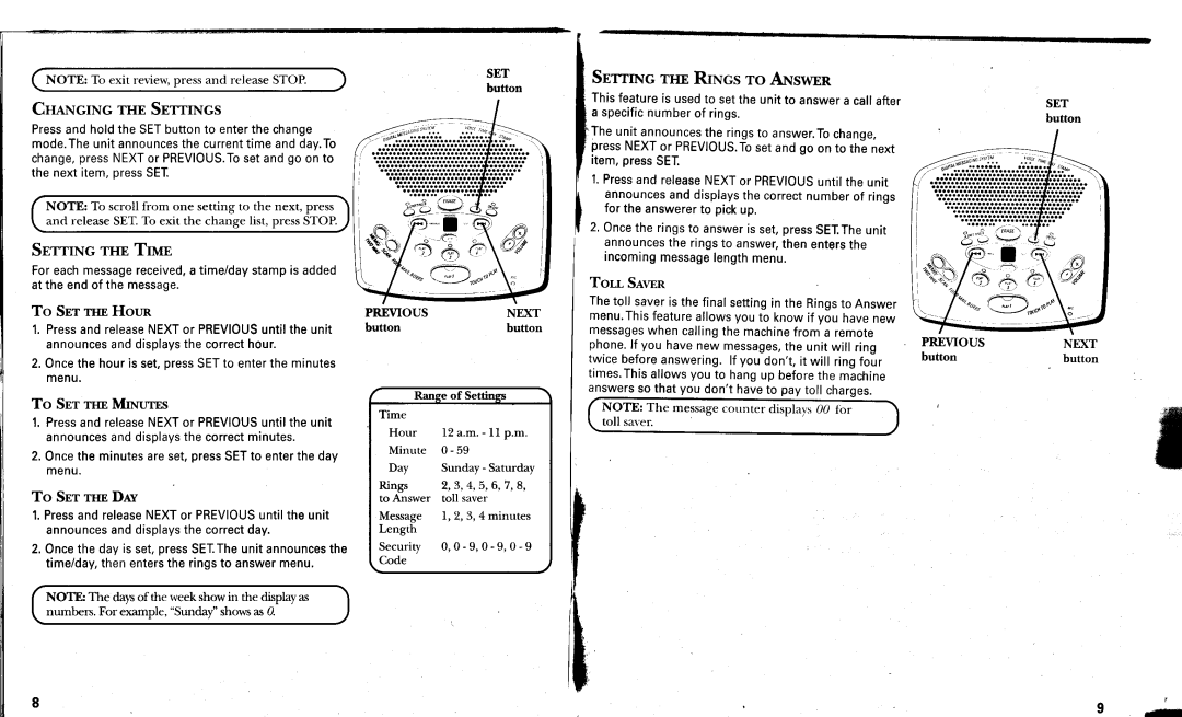 GE 29869 manual SnrrrNc rHE TrME, Set, Previousnet, Preitousnext 