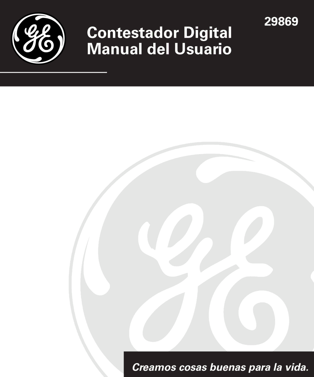 GE 29869 manual Contestador Digital Manual del Usuario 