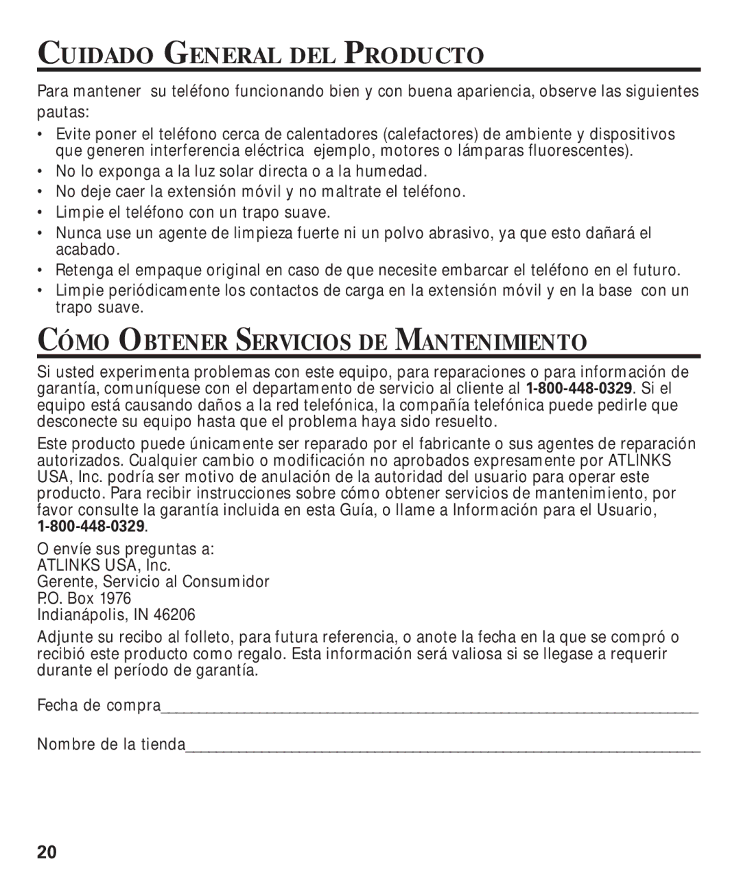 GE 29869 manual Cuidado General DEL Producto, Cómo Obtener Servicios DE Mantenimiento 