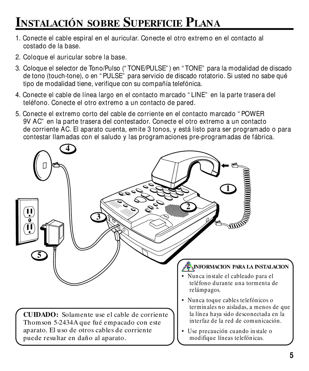 GE 29870 Series manual Instalación Sobre Superficie Plana 