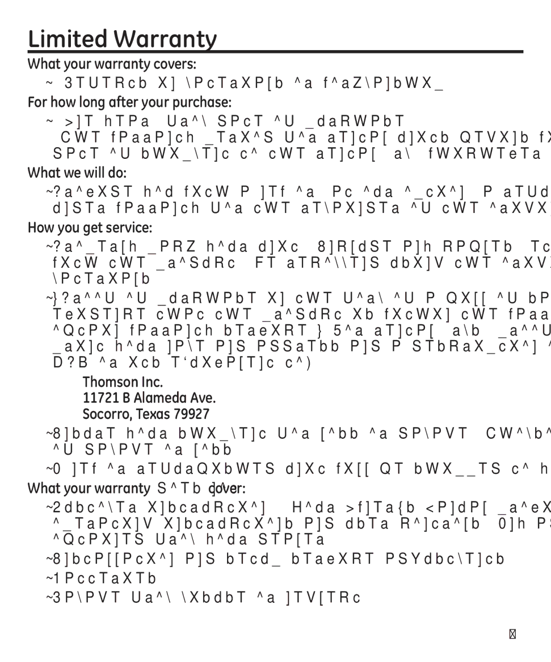 GE 29875 manual Limited Warranty, For how long after your purchase 